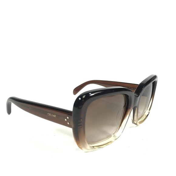 CELINE 57mm Gradient Square Sunglasses in
Transparent Brown/Brown - Picture 3 of 13